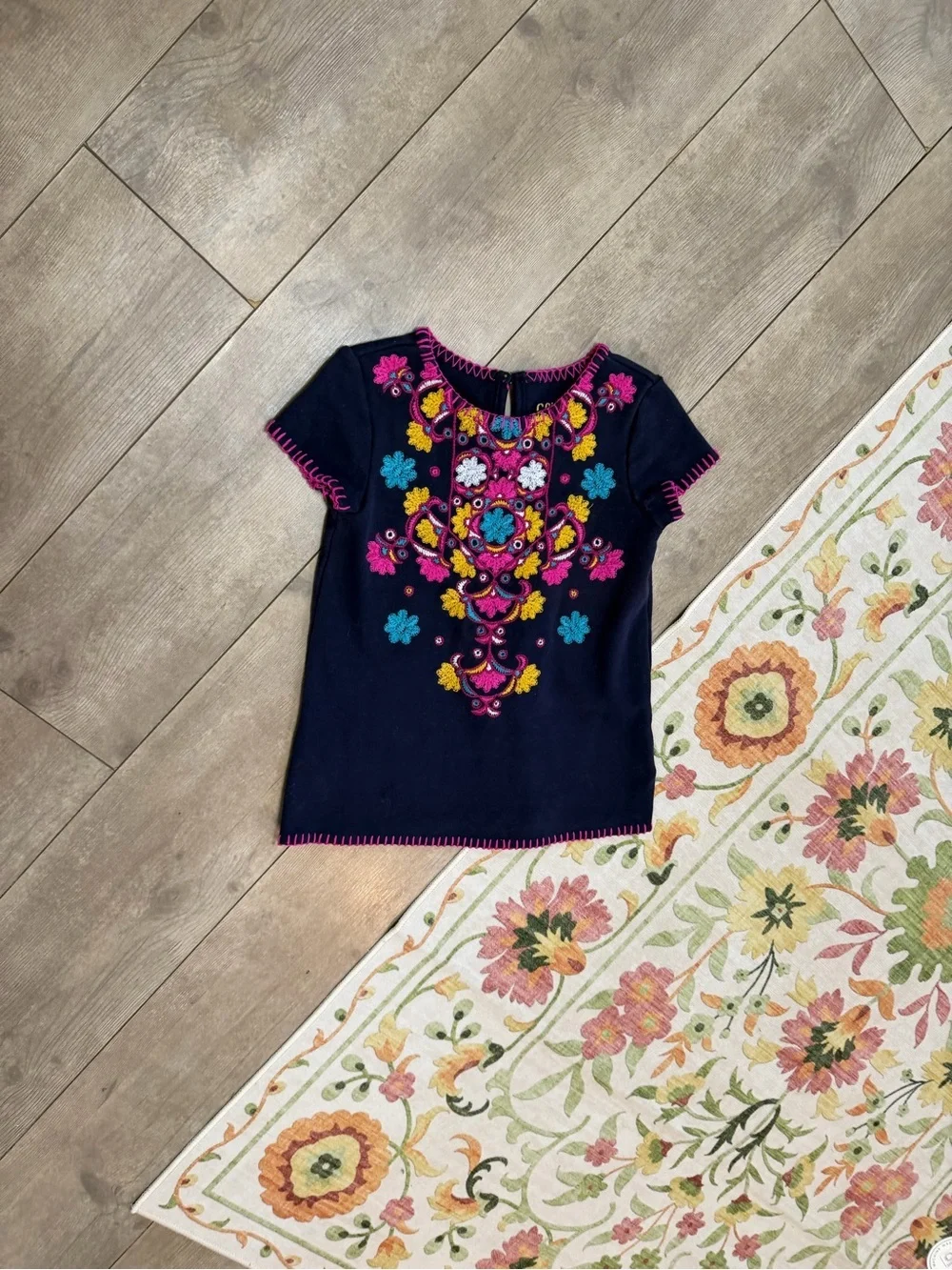 OshKosh b’Gosh 4T Girl Mexican Embroidered Floral Ethnic Boho Tunic Blouse